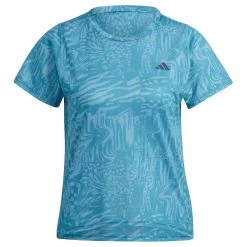 ADIDAS Damen Laufshirt Run Icons 3 Bar Logo Allover Print