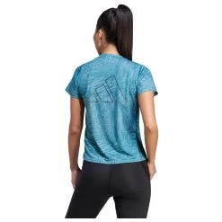 ADIDAS Damen Laufshirt Run Icons 3 Bar Logo Allover Print -Modische Kleidung adidas damen laufshirt run icons 3 ba il1744 000 3147